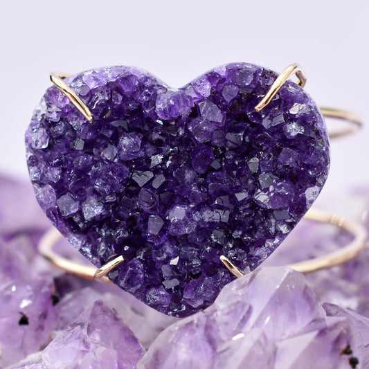 Amethyst Heart Gold Bracelet