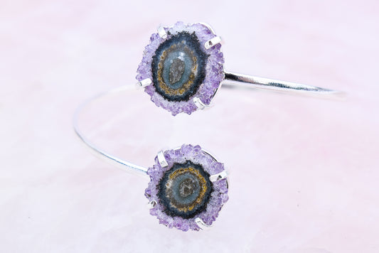 Stalactite Amethyst Duo Silver Bracelet