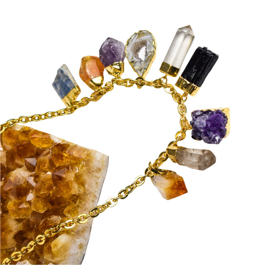 9 Stones Gold Necklace