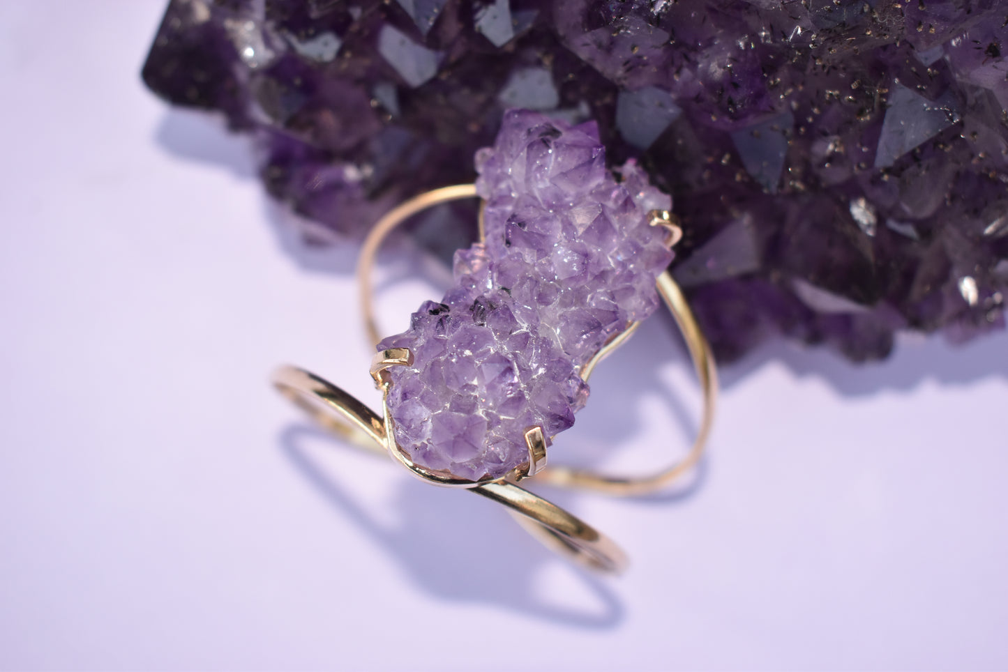Amethyst Stalactite Gold Bracelet